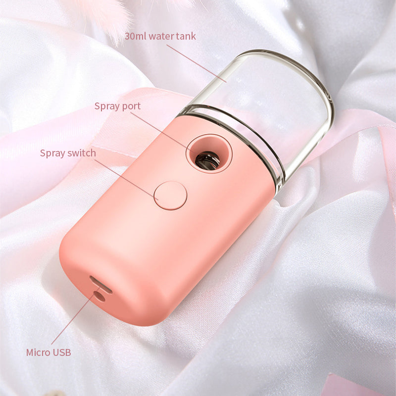 Mini Nano Facial Mist Sprayer - USB Rechargeable Humidifier & Moisturizer