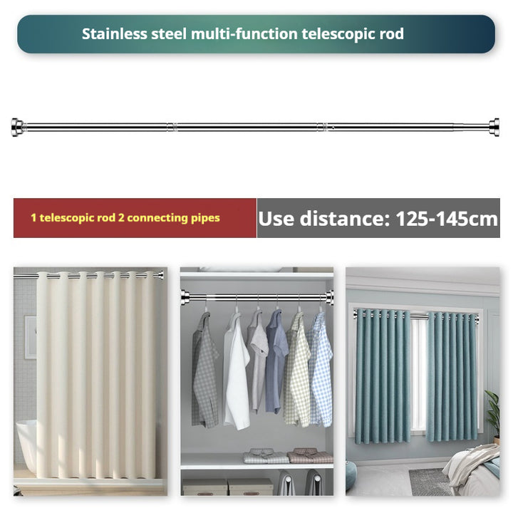 Adjustable Stainless Steel Tension Shower Curtain Rod