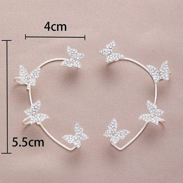 Crystal Butterfly Clip Earrings