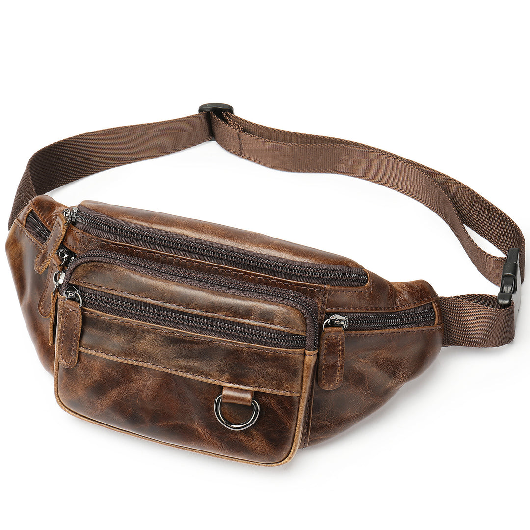 Leather Phone Belt Men's Multifunctional Chest Bag Crossbody