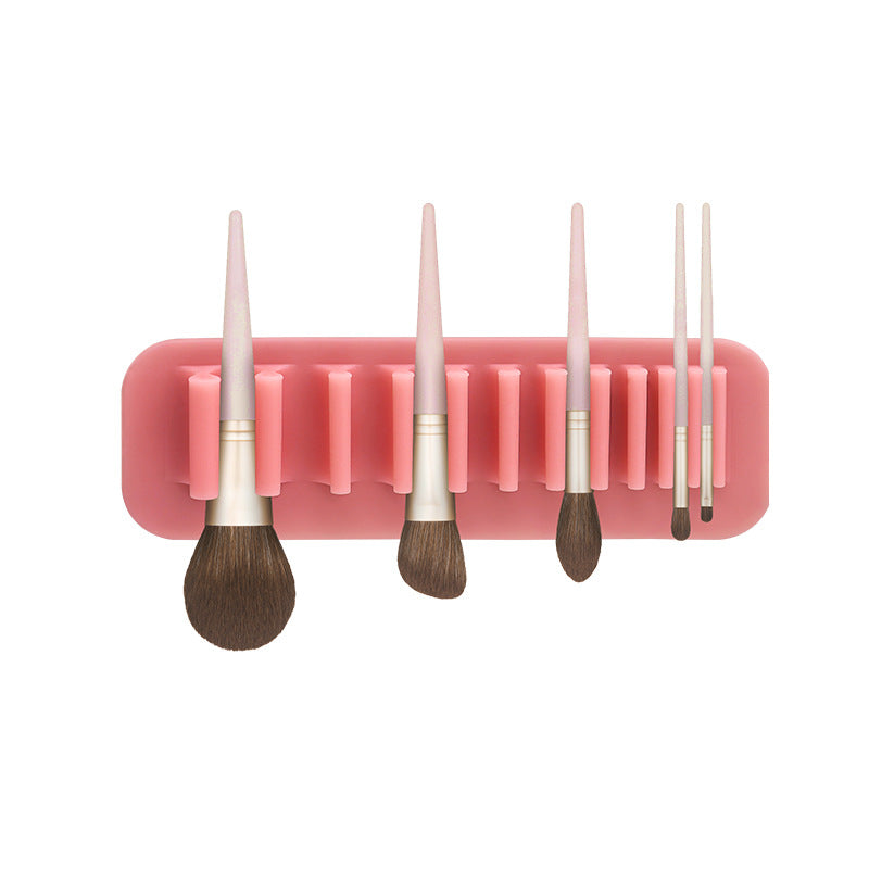 Wall-Mounted Silicone Makeup Brush Holder