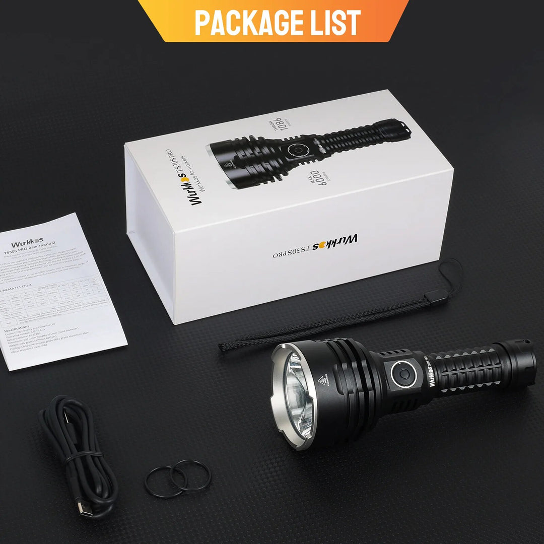 6000 Lumen Rechargeable Tactical LED Flashlight with Power Bank Function, USB-C, Long Range