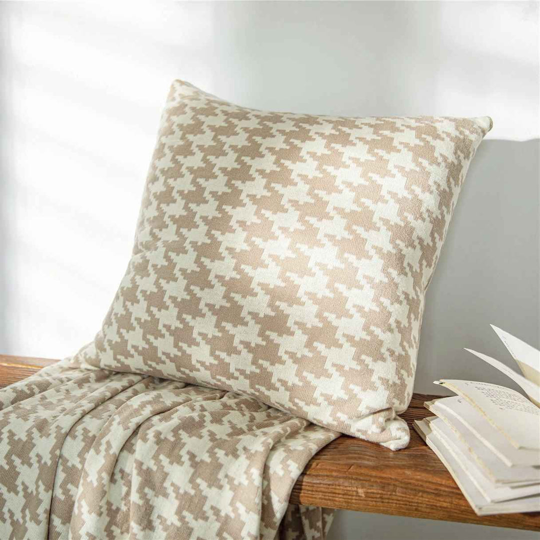 Classic Houndstooth Throw Pillow Cover