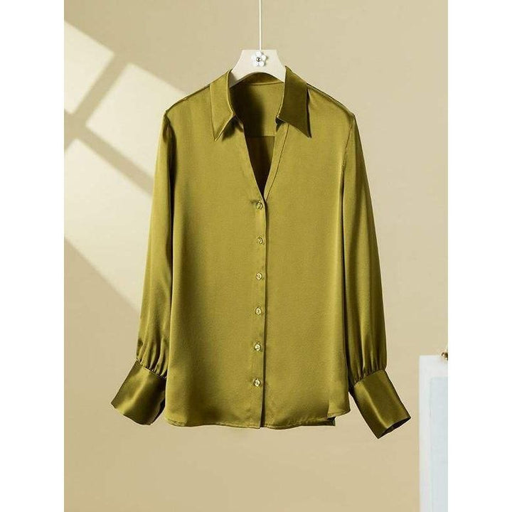 Chic 100% Silk V-Neck Blouse for Women