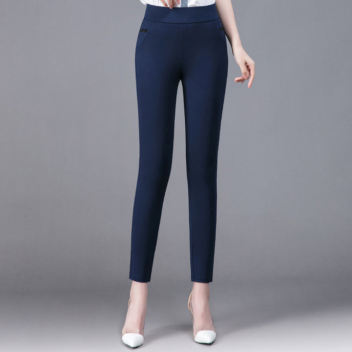 Women's High Waist Thin Solid Color Leggings