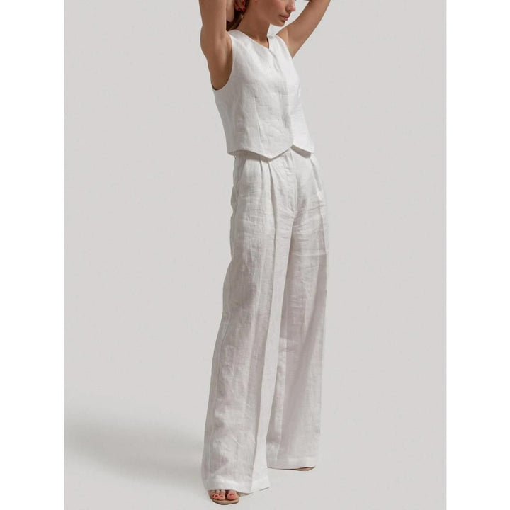 Chic Cotton Linen Summer Vest & Pants Set for Women