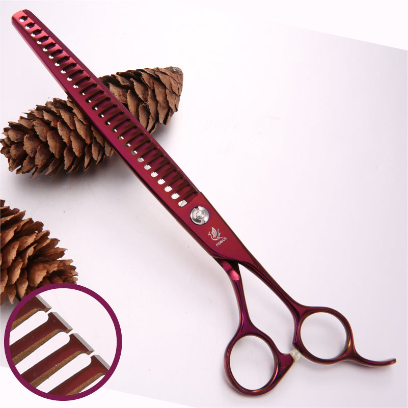 Professional 8-Inch Titanium-Coated Thinning Shears for Pets