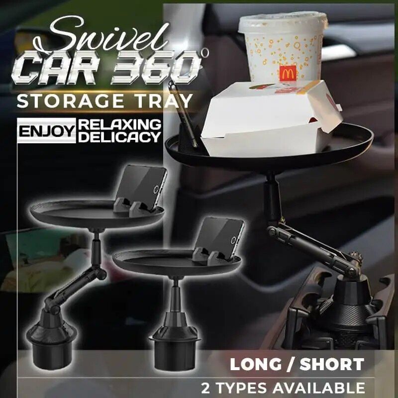 360° Swivel Car Storage Tray with Phone Slot