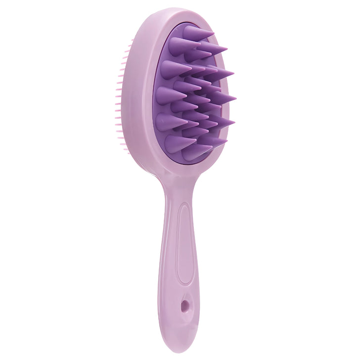 Double-Sided Silicone Scalp Massage Brush with Long Handle