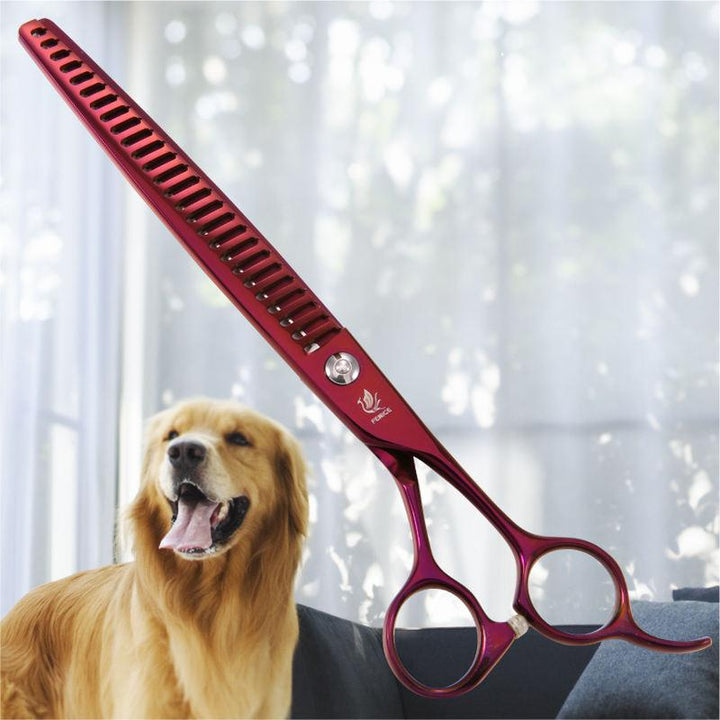 Professional 8-Inch Titanium-Coated Thinning Shears for Pets