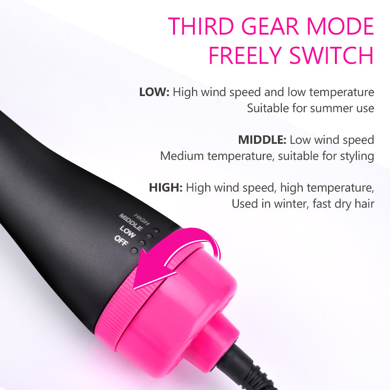 3-in-1 Hair Dryer and Volumizer Round Hot Air Brush