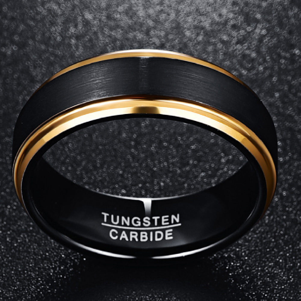 Fashion Personality Side Tungsten Steel Ring For Men