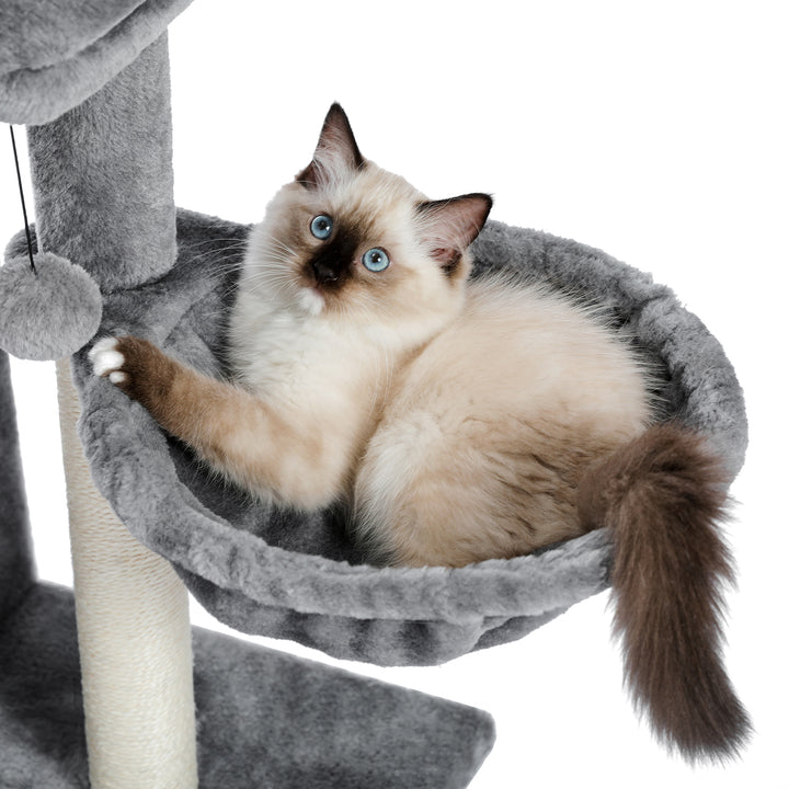 70-Inch Cat Tree with Sisal Scratching Posts, Cozy Hammock, and Large Perch for Active Indoor Cats