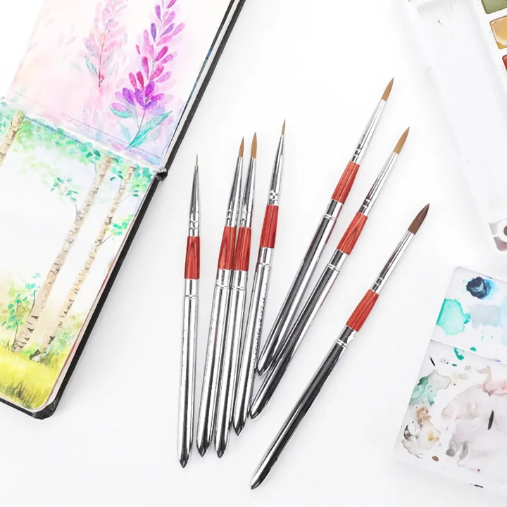 Portable Stainless Steel Watercolor Brush Set - 5pcs