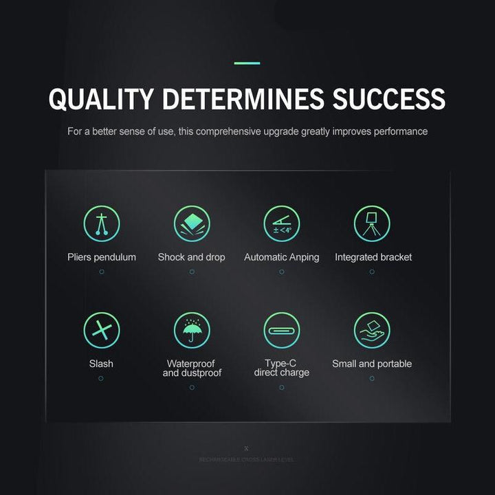 360° 2-Line Laser Level with Tripod and Battery – Self-Leveling Horizontal and Vertical Cross