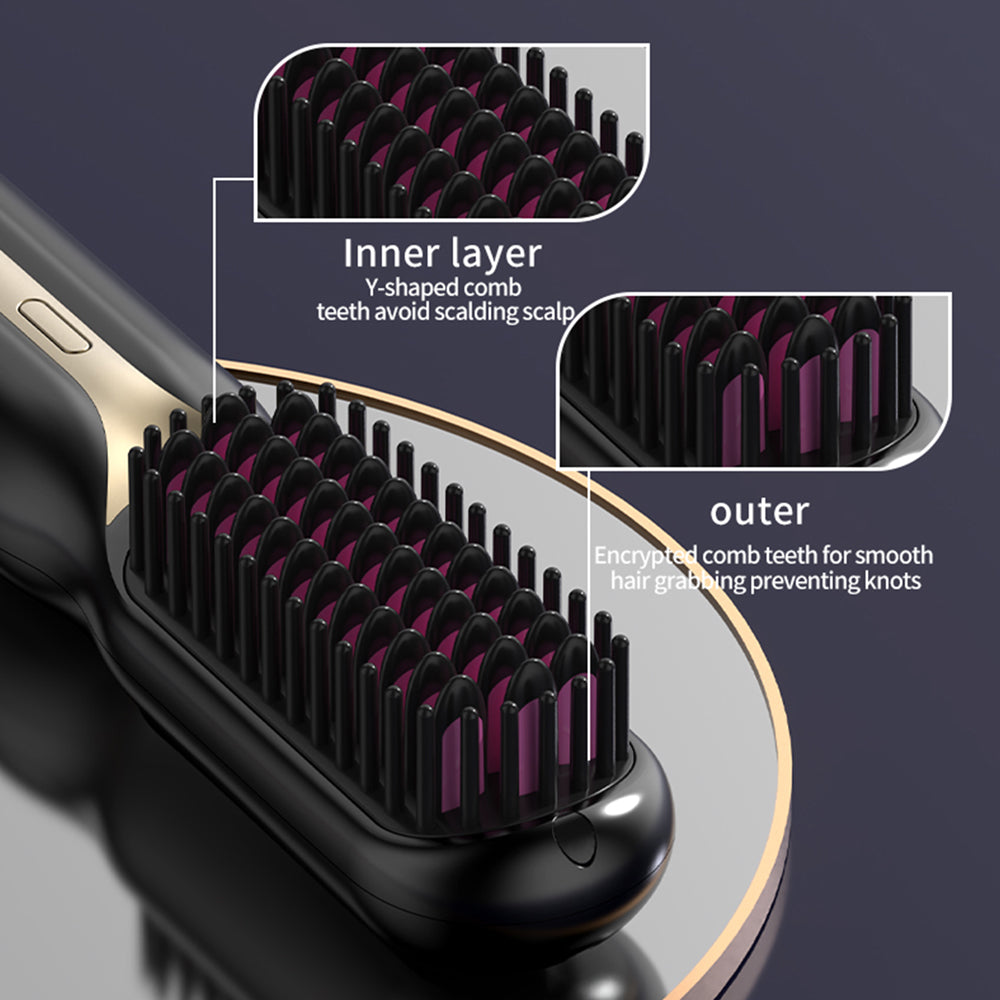 Wireless Ceramic Hair Straightener Hot Comb