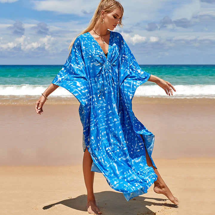 Seaside Vacation Sun Protection Long Dress Bikini Blouse Swimsuit Outwear Women