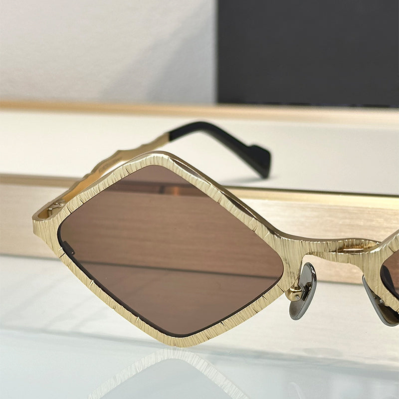 Alloy Rhombus Sunglasses UV400 Protection - Vintage Fashion Eyewear