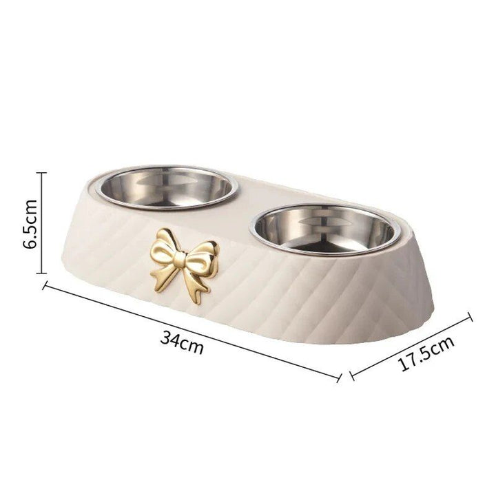 Chic Bow-Tie Dual Pet Bowl