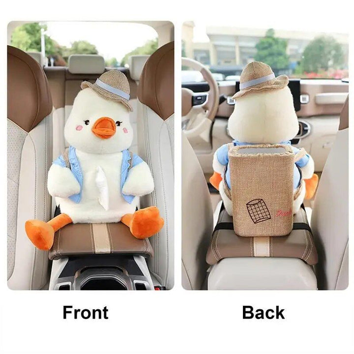 Adorable Animal Car Tissue and Trash Holder - Multifunctional Car Accessory