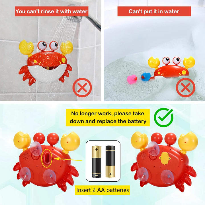 Red Crab Bath Toy Bubble Machine