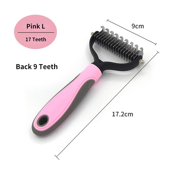 Premium Pet Deshedding Tool – Stainless Steel Dog & Cat Grooming Brush