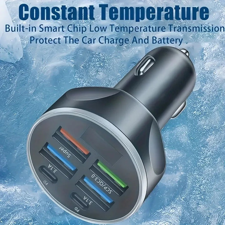 6-in-1 Fast Car Charger Adapter