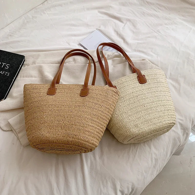 Bohemian Summer Straw Tote Bag