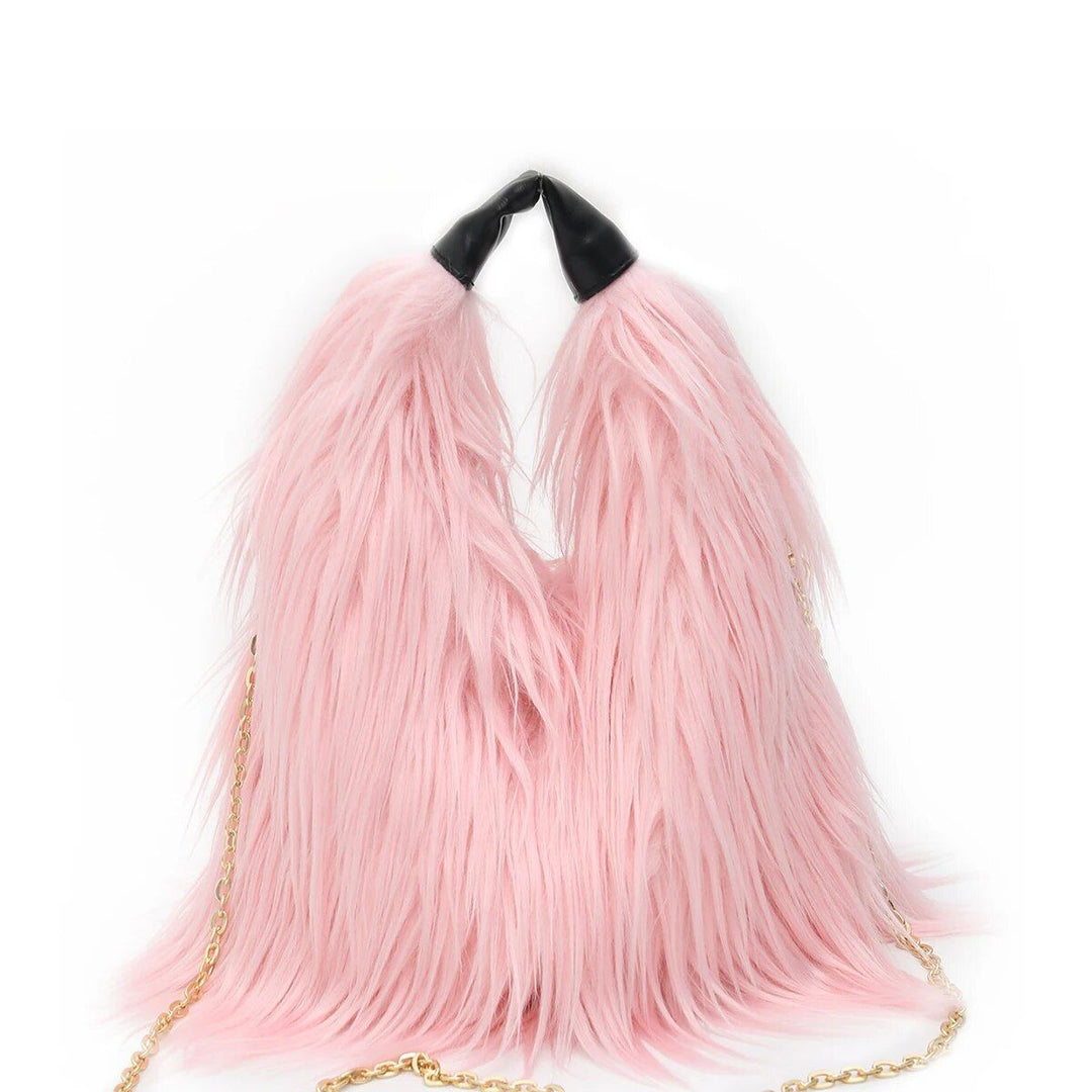 Plush Faux Fur Bucket Bag