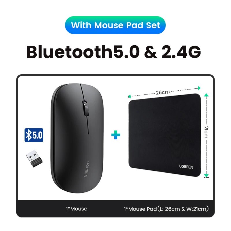 Silent Bluetooth & 2.4GHz Wireless Mouse