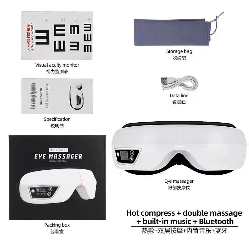 Rechargeable Smart Eye Massager with Heat, Vibration & Music