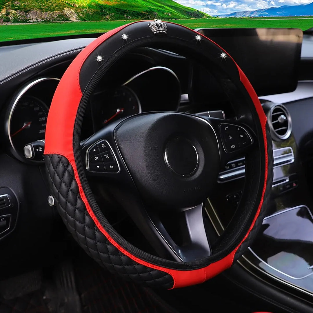 Artificial Diamond Crown Steering Wheel Cover