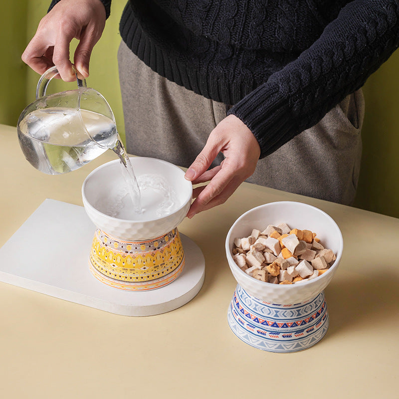 Elevated Ceramic Cat Bowl