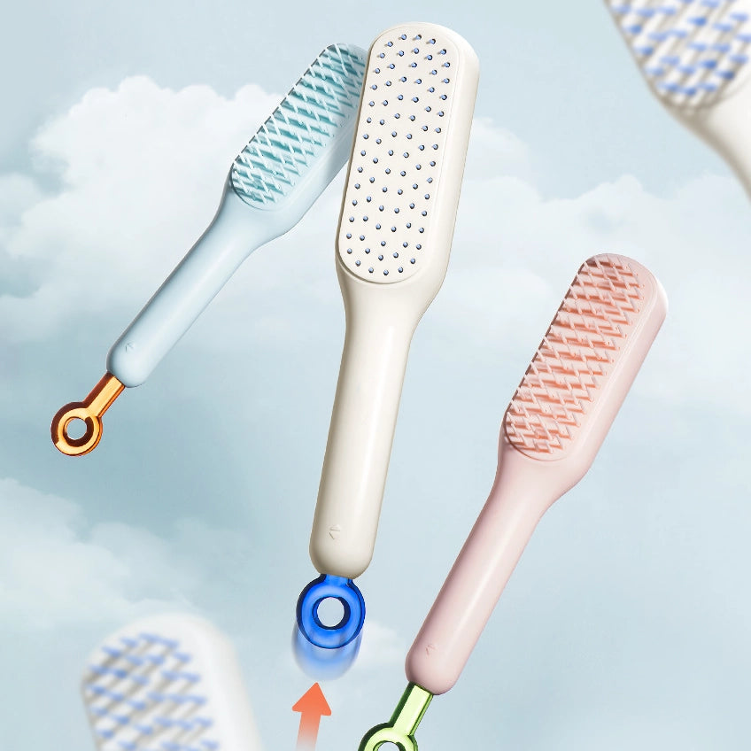 Self-Cleaning Anti-Static Massage Hair Brush