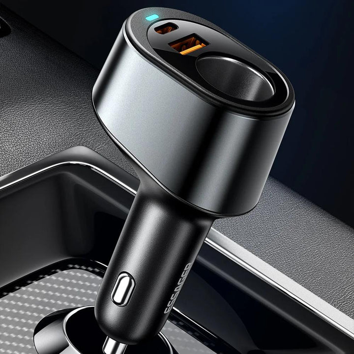 120W USB C Fast Car Charger with 85W Cigarette Lighter Adapter for iPhone & Laptops