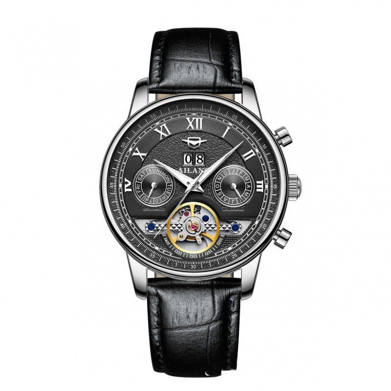 Automatic Mechanical Sun Moon Stars Business Men's Watch