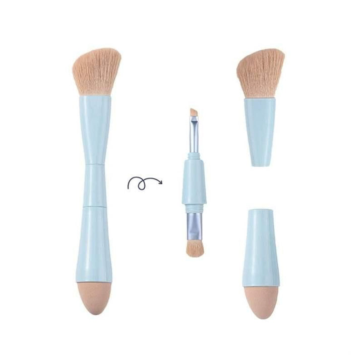 4-in-1 Multifunctional Detachable Makeup Brush Set - Portable Beauty Tools