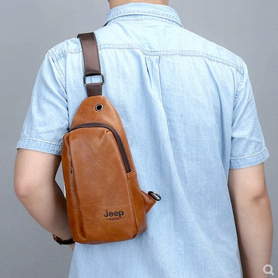 Leather sports running mobile phone bag