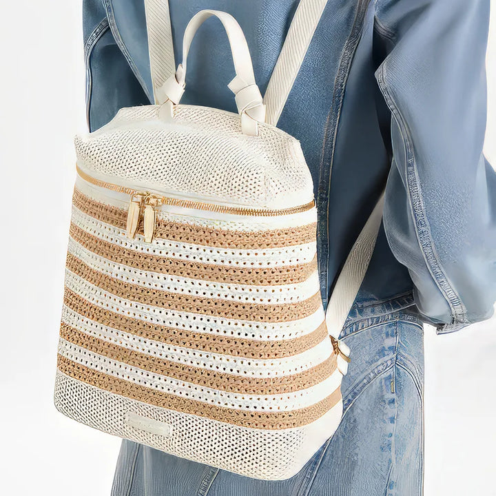 Summer Chic Woven Hollow-Out Backpack