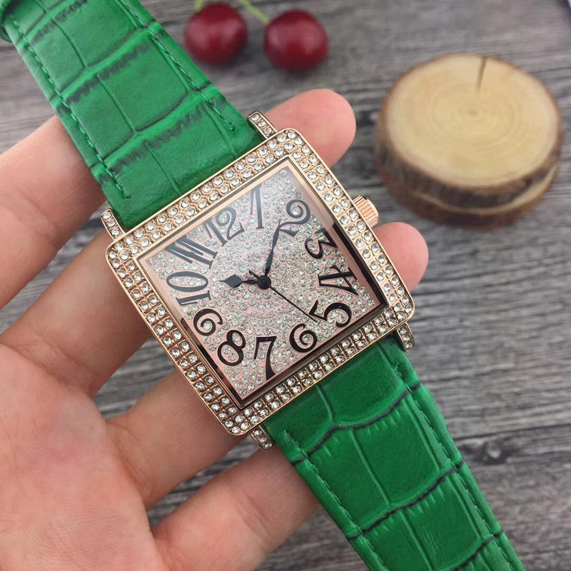 Casual inlaid rhinestone watch