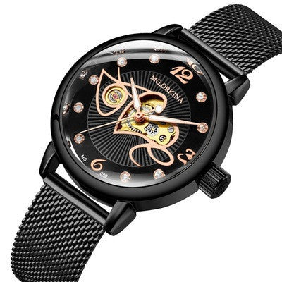 Hollow luminous automatic mechanical watch