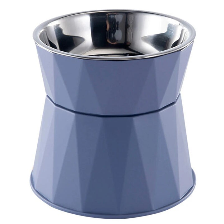 Stainless Steel Raised Cat Food Bowl with Non-Slip Base