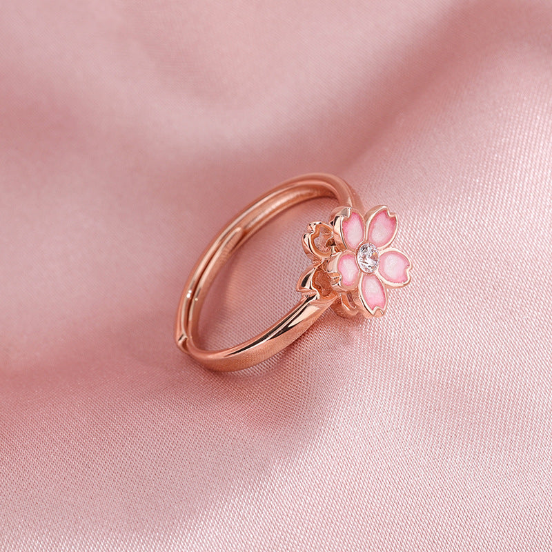 Cherry Blossom Rotatable Ring Ins Sweet Open Rings