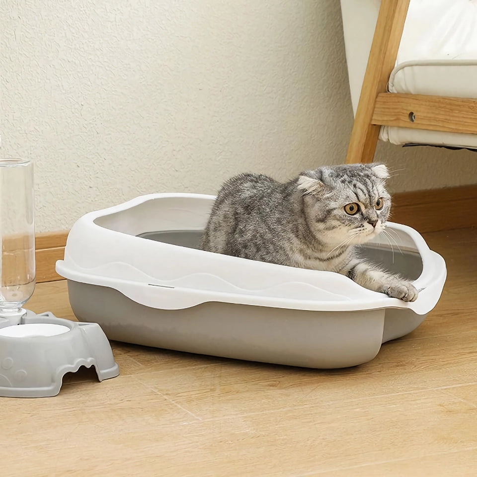 Semi-Closed Spatter-Proof Cat Litter Box with Large Space and Anti-Splash Pedal