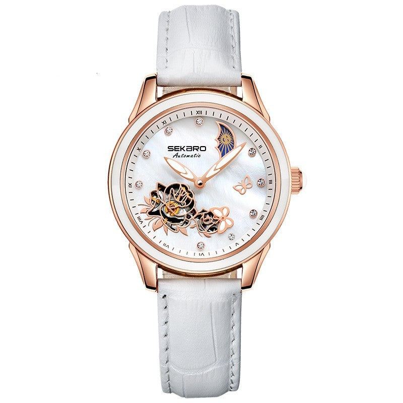 Fashion fashion hollow-out lady automatic mechanical watch