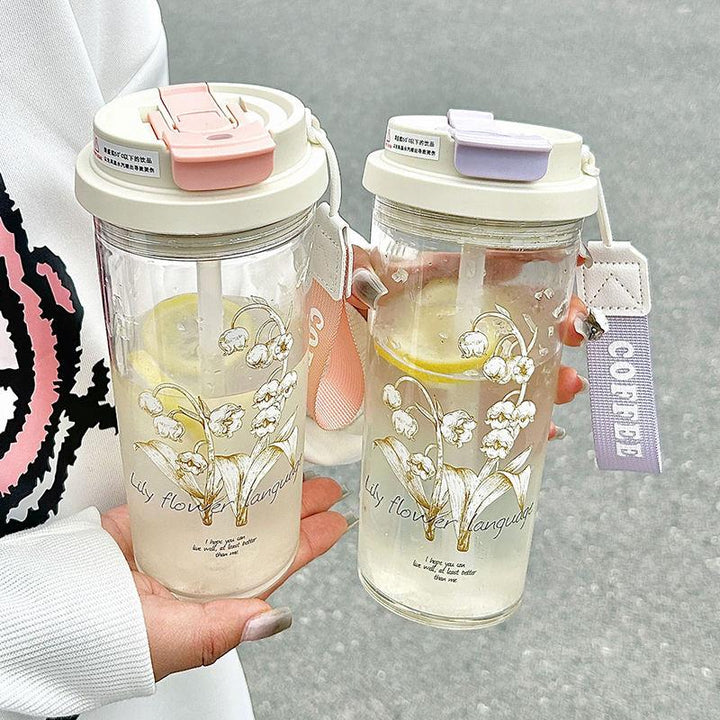 350ml Cute Transparent Glass Water Bottle