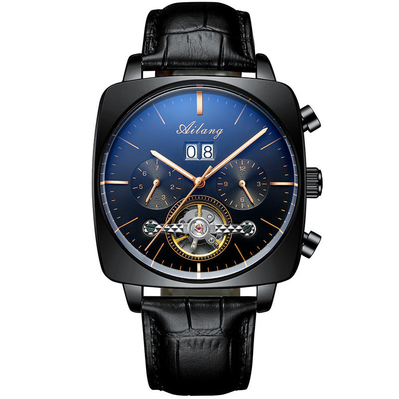 Square Watch Men's Hollow Tourbillon Multi-function Mechanical Watch