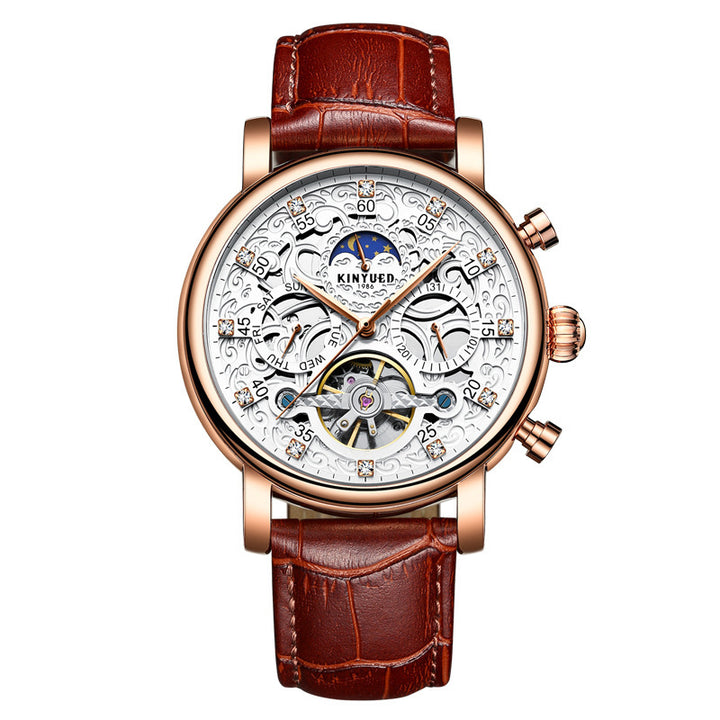 Business Genuine Leather Men's Mechanical Watch