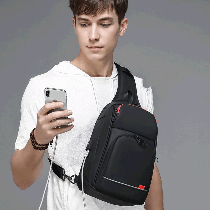 Men's Shoulder Messenger Bag New Chest Bag Carry Small Backpack