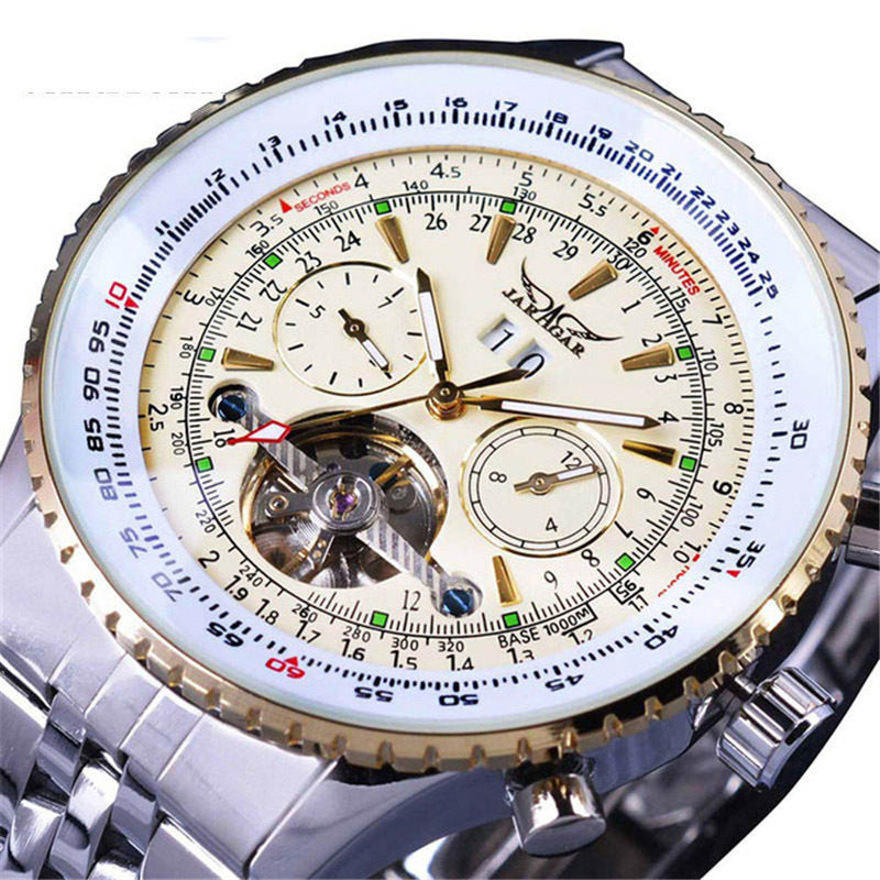 Casual Fashion Big Dial Tourbillon Hollow Mechanical Watch